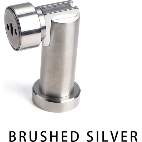 (Argent brossé - Chine continentale) Butée de porte magnétique puissante en acier inoxydable épais, résistante aux chocs, pour chambre à coucher. Forte aspiration magnétique murale. (1/5)