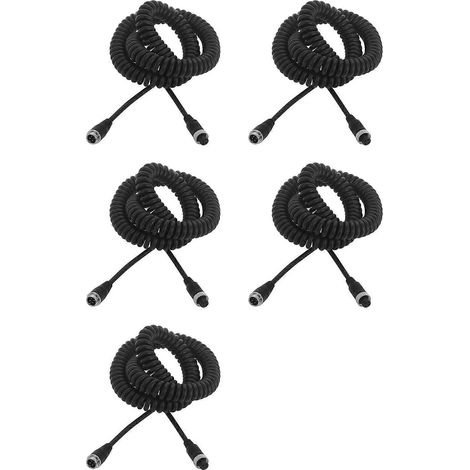 Lot de 5 rallonges de 8 m (8 m) pour caméra de recul de voiture, camion ou remorque. Câble à ressort 4 broches. (1/2)