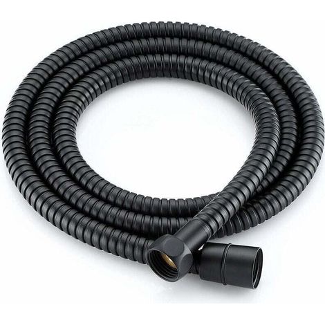 Tuyau de Douche Acier inoxydable Flexible de Douche 1.5 mètres Anti-Torsion pour Douche à Main, Douche de Tête, Noir (1/4)