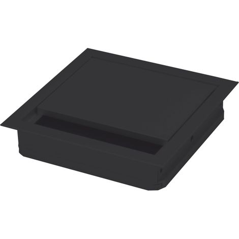 Kabeldurchgang eckig mit Staubschutzbürste,70x70x25mm, Alu schwarz RAL 9005