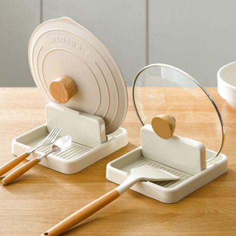 Rack À Couvercles - Support Pliable Multifonctionnel Pour Ustensiles De Cuisine - Blanc Ou Vert - 1 Pièce (1/5)