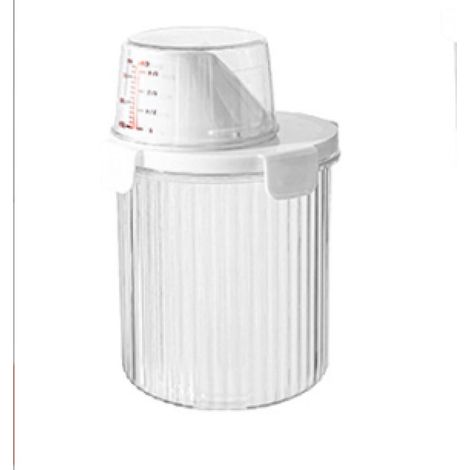Boîte de rangement pour détergent de grande capacité, design en plastique pour organiser les essentiels de lessive (ronde (800 ml)) (1/5)