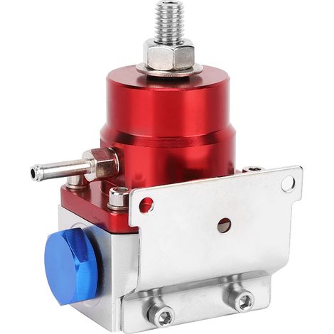 Kit de régulateur de pression de carburant universel réglable, manomètre d'huile 160 psi, raccord AN 6 (rouge + bleu) (1/5)