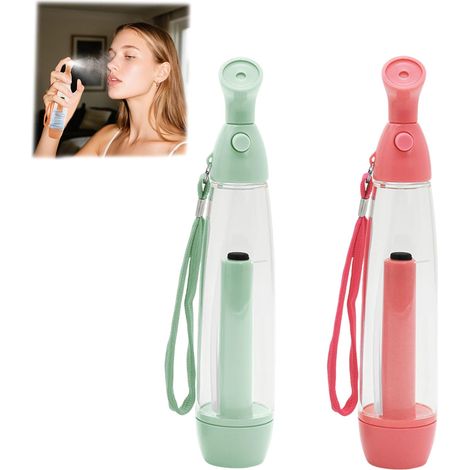 Pack de 2 botellas pulverizadoras, pulverizadores de agua manuales, pulverizador portátil, pulverizador de agua, nebulizador de playa, pulverizador de agua portátil, ideal para refrescar el rostro y e (1/5)