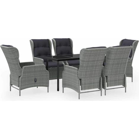 Maison Exclusive - Set da Pranzo da Giardino 7 pz Grigio Chiaro (1/5)