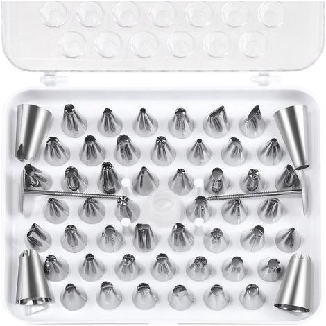 55pcs Douilles Ptisserie en Acier INOX pour Poche à Douille Décoration Gteau (1/5)