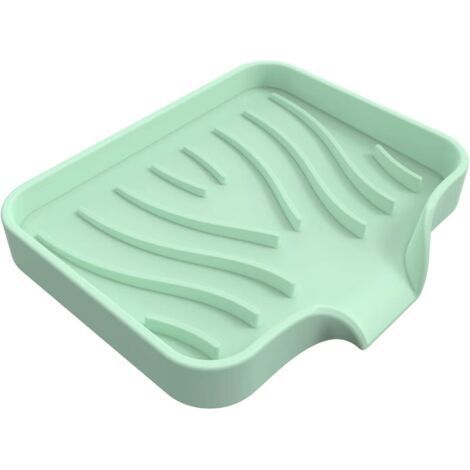 Portasapone in silicone con scarico - Verde menta - Portasapone per bagno, cucina, doccia (menta) (1/4)