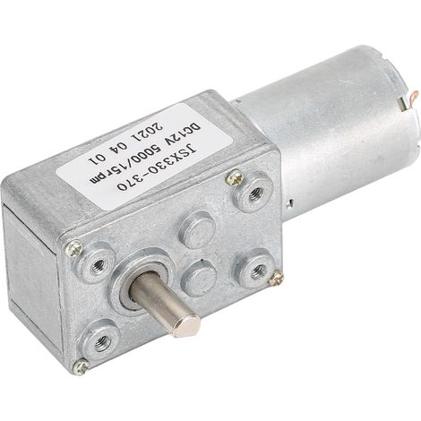 Moteur à engrenages à vis sans fin 12V DC JSX330-370, structure mécanique compacte et durable, pour transmission de voiture intelligente, moteur électrique réducteur (1/5)