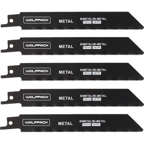Lama per sega universale per metalli 152 mm. 18 TPI. 5 pezzi (1/5)