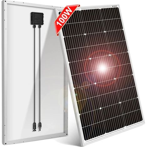 Panneau Solaire, Design Monocristallin, Construction Étanche, 100W(Seulement Panneau) (1/2)