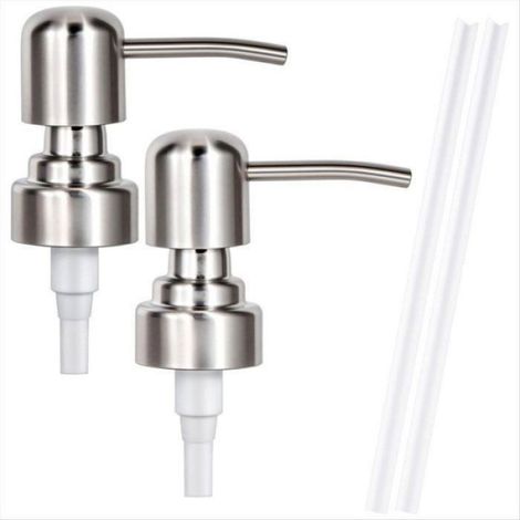 Pompe Distributeur De Savon - Acier Inoxydable 28/400 - Tube 20 Cm Réglable - Pour Cuisine Et Salle De Bain - 1 Pièce (1/5)