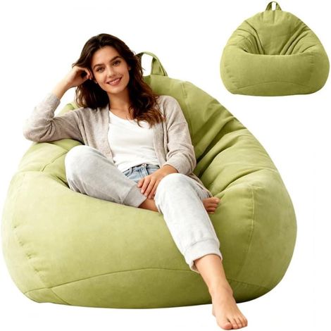 XL-Sitzsack in Tropfenform mit abnehmbarem Bezug, Sitzsack für Erwachsene und Kinder, ideal zum Spielen, fürs Wohnzimmer, Kinderzimmer, Sofa und mehr. (1/5)