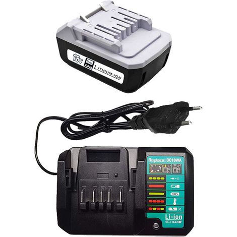 Powerwings – Batterie lithium-ion 18V 2.0Ah avec chargeur DC18WA – Compatible Makita BL1813G BL1815G BL1840G – Charge rapide et protection intégrée