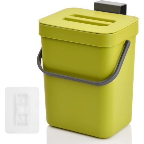 Rowoythk – 5L Compost Bin – BPA-Free Plastic – Dimensions 21x17.5x24.5cm – Can be installed on a worktop or cabinet door