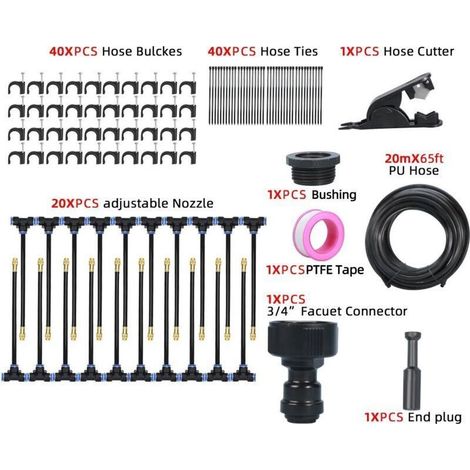 360° Curved Garden Automatic Irrigation System, 20M Arrosage Automatique pour Jardin, Kit Arrosage Automatique Système, Kit Arrosage Goutte à Goutte, DIY Système d'Irrigation Goutte à Goutte