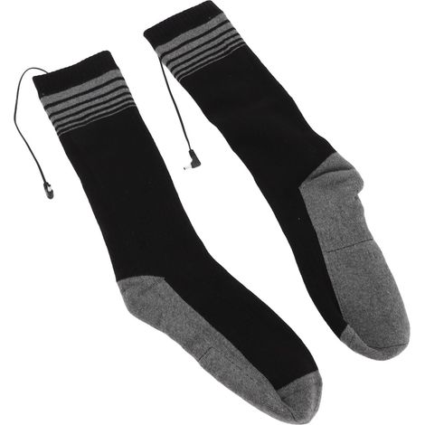 Chaussettes chauffantes électriques pour homme et femme - En coton tricoté - Avec boîte à piles et coussin chauffant inférieur pour l'hiver, le ski, le camping (1/5)