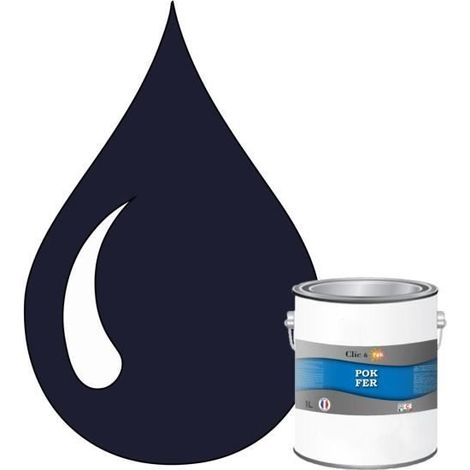 Peinture Fer Antirouille – Métal Extérieur Intérieur, Satinée, Protection Rouille - 1L - RAL 5003 - Bleu saphir