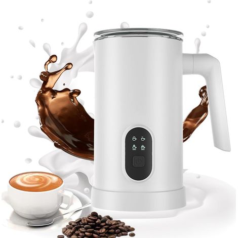 Mousseur à lait électrique, capacité de 350 ml, chauffe-lait automatique, arrêt automatique, mousseur à café pour café, latte, cappuccino white (1/5)