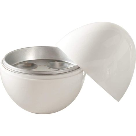 Cuociuova in camicia - Cuociuova a microonde - per 4 uova - uova sode - microonde - 8 minuti per uova sode - pentole a pressione per uova - lavabile in lavastoviglie - bianco (1/5)