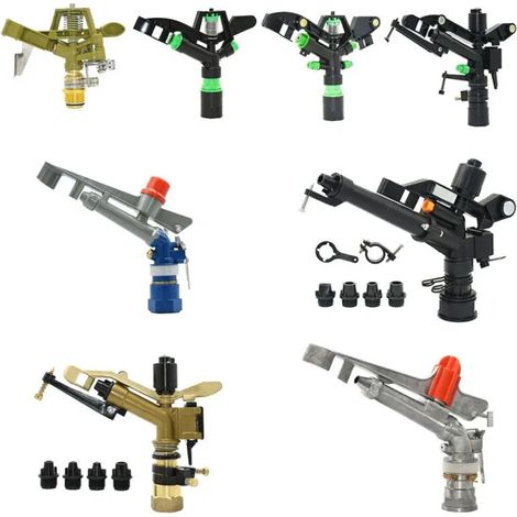 (G1 x Plastique) 1/2 3/4 1" 1,5" 2" Filetage femelle Grande portée Arroseurs pour jardin et exploitation agricole Arrosage par pistolet à eau Arroseur de pelouse en métal (1/5)