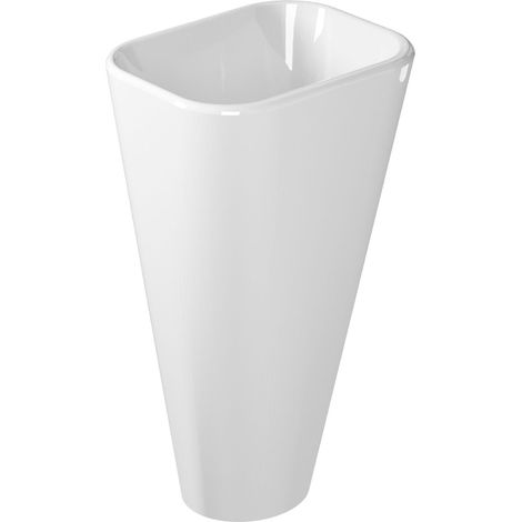Lavabo monolite Meg11 cm. 50x40 in ceramica bianco lucido di