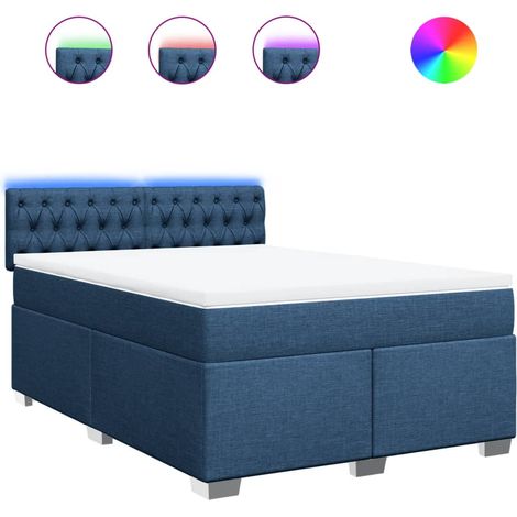 Maison Exclusive - Giroletto a Molle con Materasso Blu 140x200 cm in Tessuto (1/5)