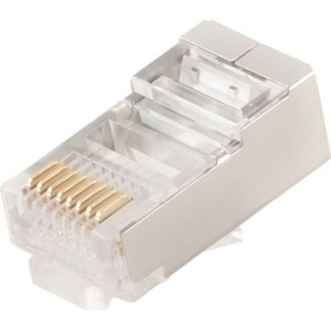 Gembird Shielded modular plug 30u" gold plated, 100 pcs per polybag (1/2)
