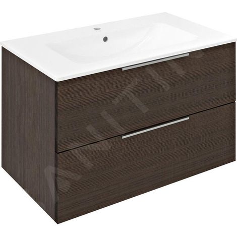 CIRASA Meuble sous-vasque 79,8x52x46cm, Pin Rustique (1/5)