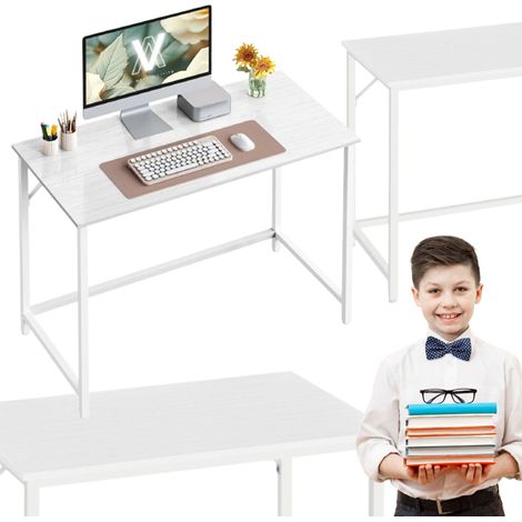 Scrivania per computer da gioco, bianca, 100 cm, per la cameretta di un bambino. (1/5)
