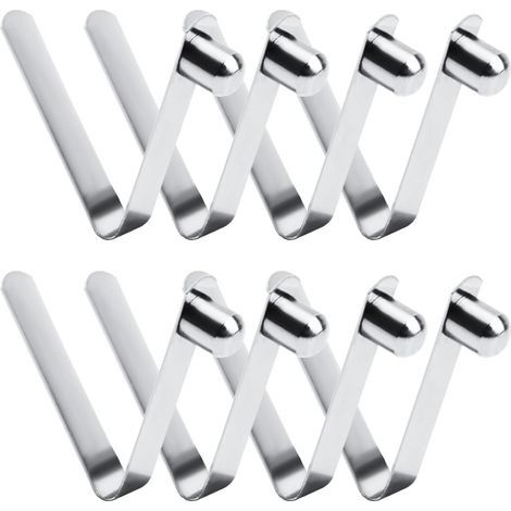 8pcs pinces à ressort, pinces à ressort pour kayak de 8 mm, à ressort à bouton-poussoir en acier inoxydable pour mât de tente à pagaie de camping (1/3)