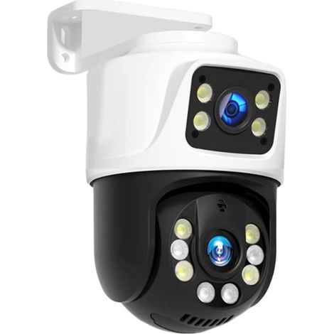 Caméra IP extérieure sans Fil 8MP PTZ POE Double lentille Double écran sécurité Intelligente CCTV caméra de Surveillance vidéo détection Humaine(6MP NO SD Card) (1/5)