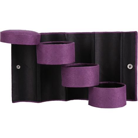 Boîte à bijoux portable 3 étages en forme de cylindre pour femmes - Cadeau violet organisateur (1/5)