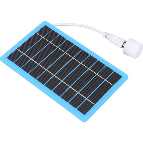 Chargeur solaire portable USB 5V 5W avec lumière blanche pour le camping, la randonnée et la pêche en plein air. (1/5)