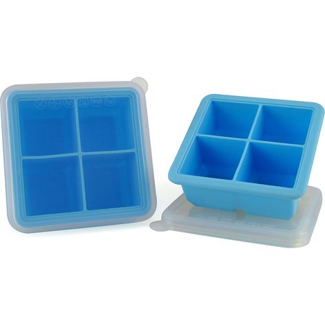 5,1 cm Large bac à glaçons en silicone avec couvercle, 4 Cube, Lot de (1/5)