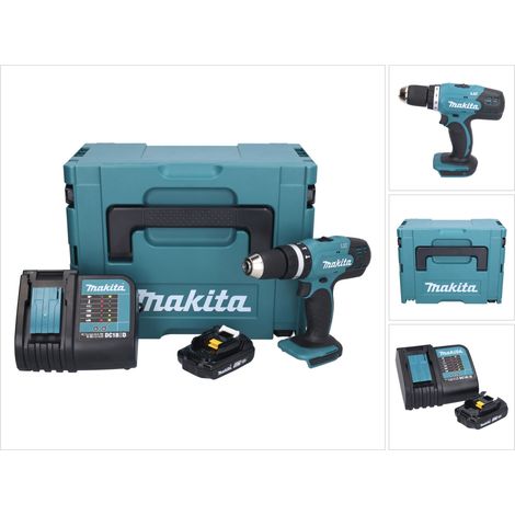 Makita DHP 453 SY1J Akku Schlagbohrschrauber 18 V 42 Nm + 1x Akku 1,5 Ah + Ladegerät + Makpac (1/5)