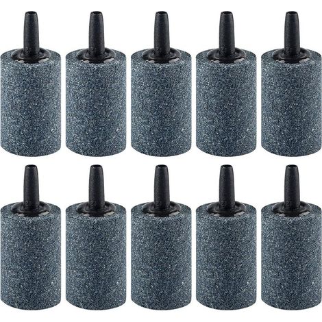 Lot de 10 pièces Aquarium Pierre à air 3 cm Cylindre diffuseur de Bulles - Dispositif pour Pompes à air Nano, Petits seaux, Aquariums et réservoirs DWC de Jardin extérieur (1/5)