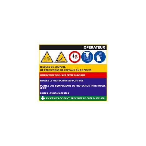 Panneau Fiche de Poste Convoyeur à Plateaux (C0800) - Plastique PVC 1,5 mm - 300 x 210 mm