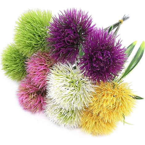 Fleurs de Pissenlit Artificielles Plantes en Arbustes Buissons Faux Herbe Mariage Maison Jardin Décoration Jardinière 10 Pcs Plastique (1/5)