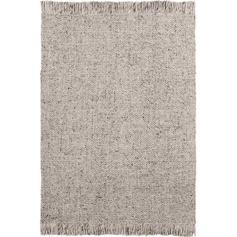 Tapis gris en laine viscose tissé main doux et chic - 170 x 120 cm (1/3)