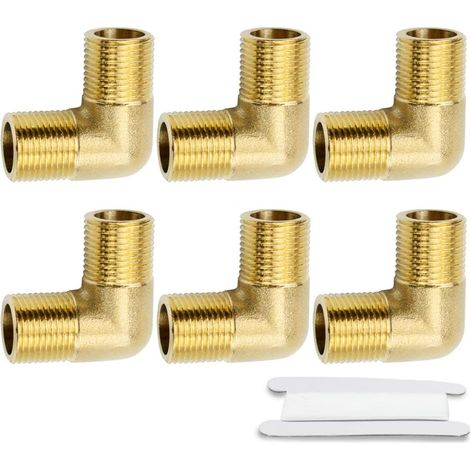 6 pièces 90° 1/8 "femelle à 1/8" mâle BSP filetage laiton raccord d'angle pour adaptateur - 1/4"M X (1/5)
