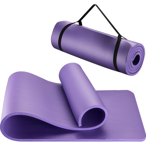 Wiltec Yogamatte violett 180x60x1,5cm Turnmatte Gymnastikmatte Bodenmatte rutschfest extradick Sport