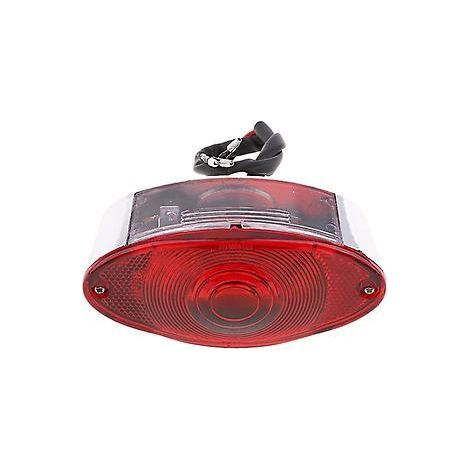 Feu arrière de plaque d'immatriculation avec ampoule 12 V pour moto, quad et VTT, compatible avec tous les modèles de dirt bike, pit bike, UTV et buggy (chrome). (1/5)