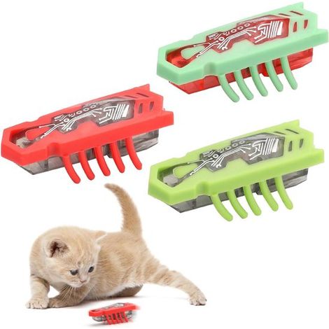 Set di 3 giochi interattivi per gatti a forma di topo e insetto, ideali per cani e gatti. Stimolano l'istinto di caccia e riducono la noia. (1/5)