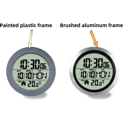Horloge Douche - Imperméable - Affichage Heure Température Date Jour - Fixation 4 Ventouses - Alimentation 5 Piles AA - Pour Salle De Bain Chambre (1/5)