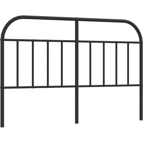 Testiera Testata del letto di Ricambio in Metallo Nero 140 cm (1/5)