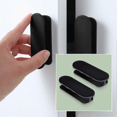 Poignées adhésives pour portes, meubles, fenêtres et autres meubles (noir - Excellence)