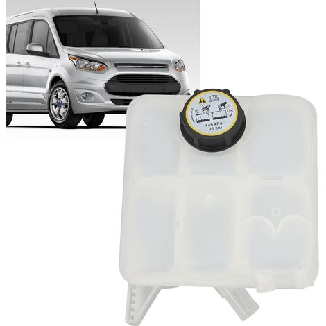 Vase d'expansion avec bouchon pour réservoir de liquide de refroidissement, compatible avec Ford Focus, Escape, C-Max et Transit Connect (référence 8V618K218AE). (1/5)