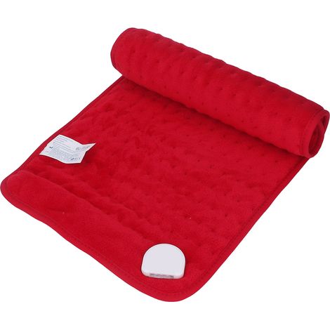 Couverture chauffante 30 x 60 cm, arrêt automatique, 6 niveaux de température, prise UE, 220-240 V CA, rouge, idéale pour les épaules et les genoux. (1/5)