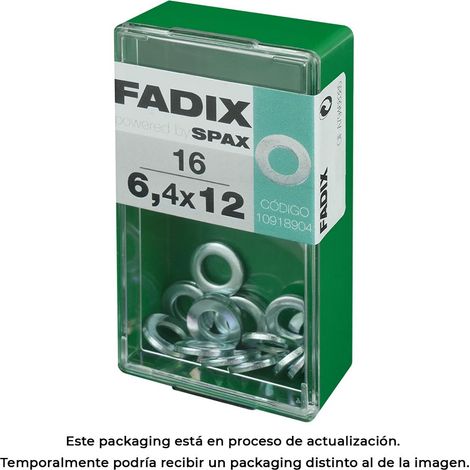 CAJA S 16 unid. ARANDELA PLANA CINC 6,4x12mm FADIX