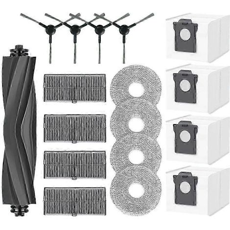 Un kit d'accessoires de 17 pièces compatible avec les aspirateurs L40 Ultra AE/D20 Ultra/RLD31SE/MOVA E40 Ultra, comprenant l'unité principale, la brosse latérale, le filtre, la serpillière et le sac (1/5)